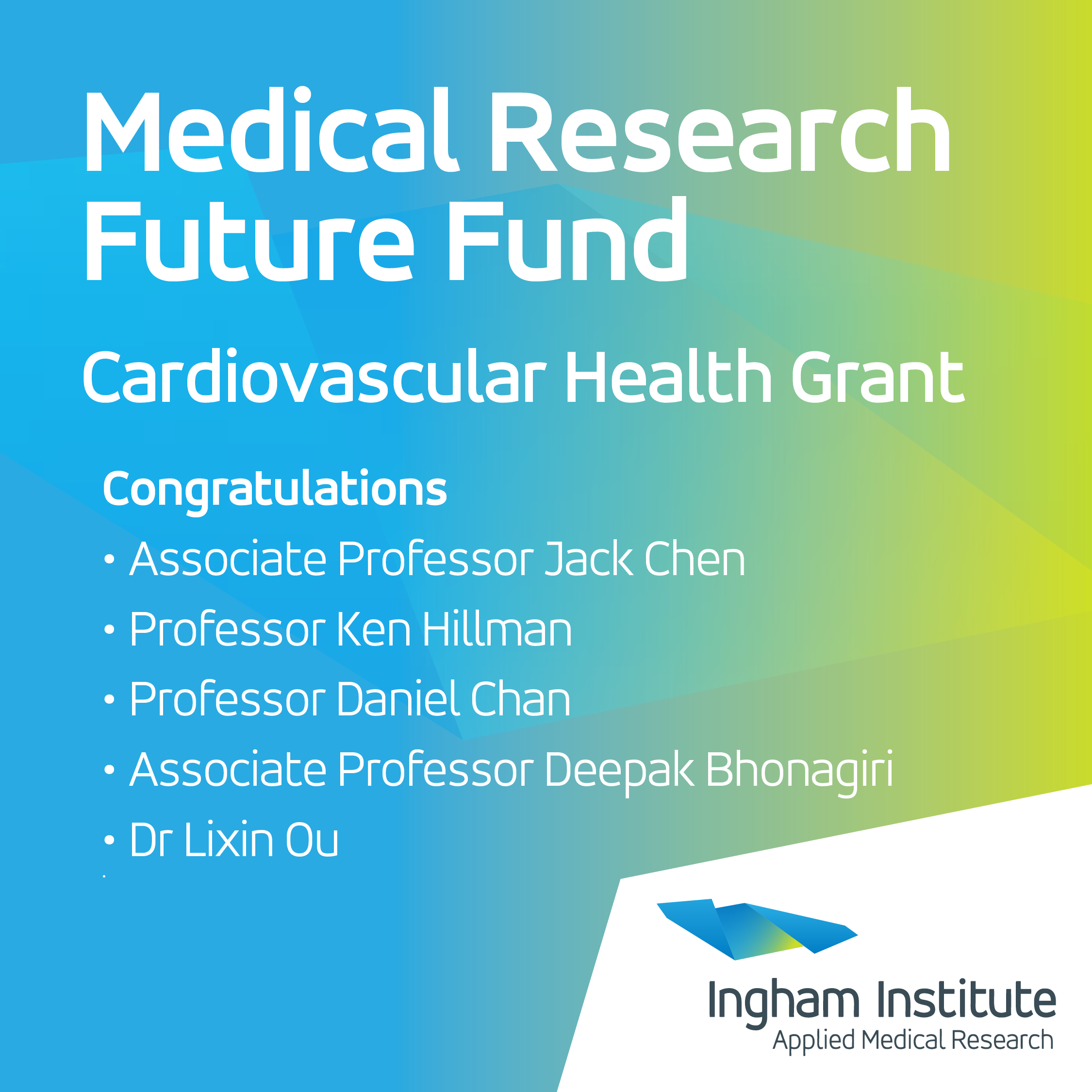 MRFF Cardiovascular Health Grant - Ingham Institute for Applied Medical ...